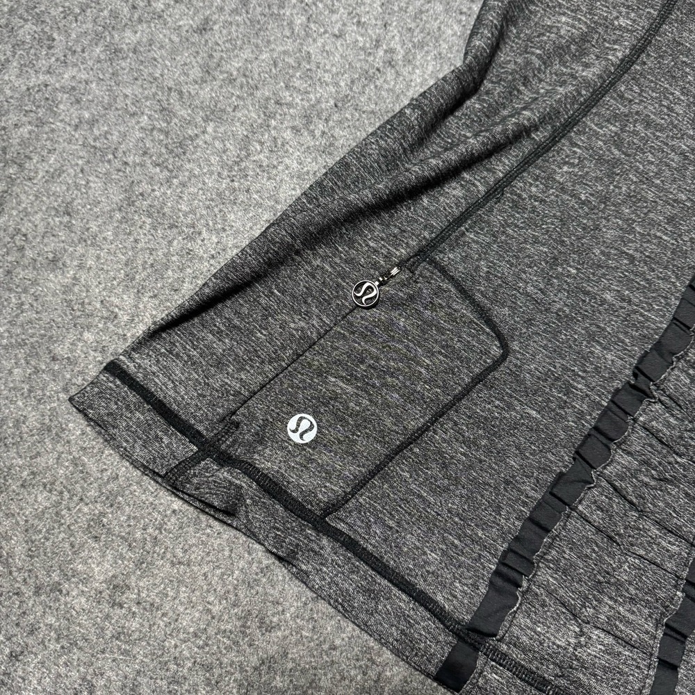 Lululemon Women's Run Free Dash‎ Ruffle Tank Top Heathered Gray Size 8 Athletic - Picture 4 of 7